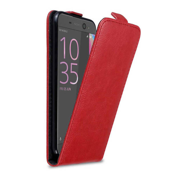 Cadorabo Hoesje geschikt voor Sony Xperia XA ULTRA in APPEL ROOD - Beschermhoes Flip Case Cover magnetische sluiting