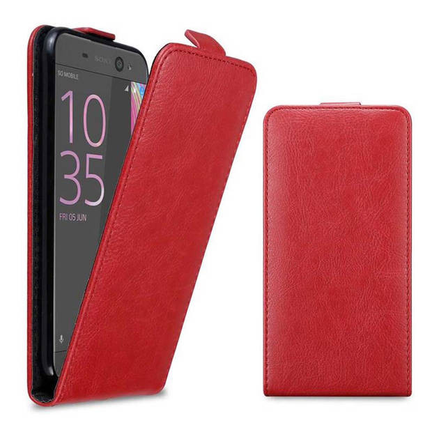 Cadorabo Hoesje geschikt voor Sony Xperia XA ULTRA in APPEL ROOD - Beschermhoes Flip Case Cover magnetische sluiting