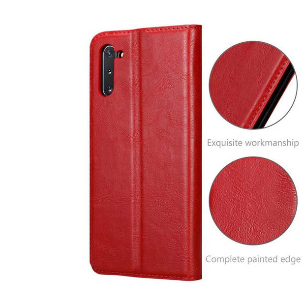 Cadorabo Hoesje geschikt voor Samsung Galaxy NOTE 10 in APPEL ROOD - Beschermhoes Case magnetische sluiting Cover