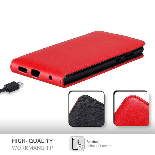 Cadorabo Hoesje geschikt voor Sony Xperia L1 in APPEL ROOD - Beschermhoes Flip Case Cover magnetische sluiting