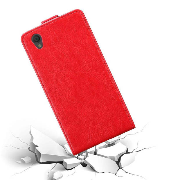 Cadorabo Hoesje geschikt voor Sony Xperia L1 in APPEL ROOD - Beschermhoes Flip Case Cover magnetische sluiting