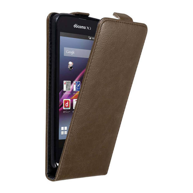 Cadorabo Hoesje geschikt voor Sony Xperia Z1 COMPACT in KOFFIE BRUIN - Beschermhoes Flip Case Cover magnetische sluiting