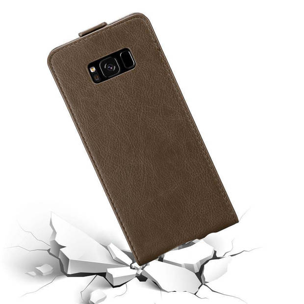 Cadorabo Hoesje geschikt voor Samsung Galaxy S8 PLUS in KOFFIE BRUIN - Beschermhoes Flip Case Cover magnetische sluiting