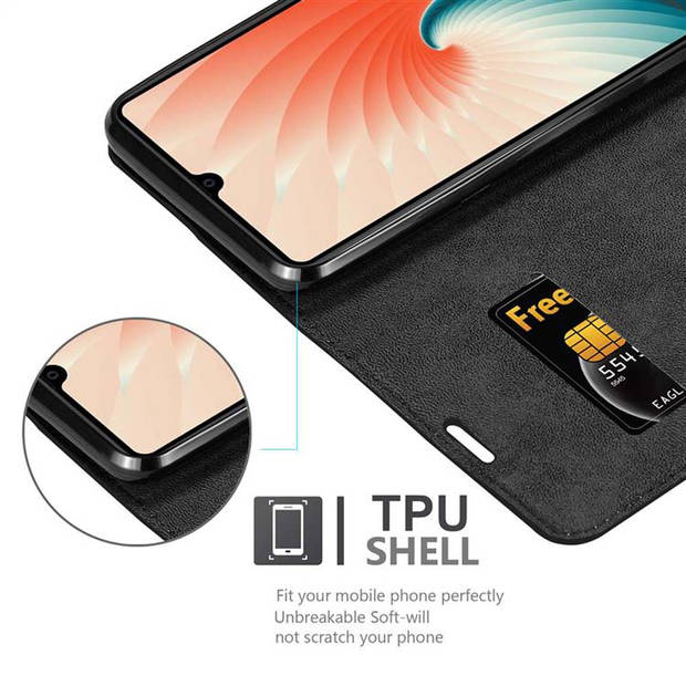 Cadorabo Hoesje geschikt voor Huawei MATE 20 in ZWARTE NACHT - Beschermhoes Case magnetische sluiting Cover