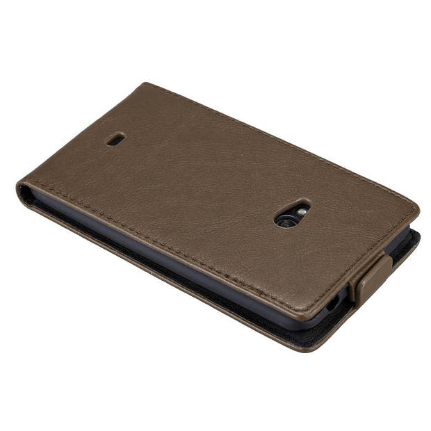 Cadorabo Hoesje geschikt voor Nokia Lumia 625 in KOFFIE BRUIN - Beschermhoes Flip Case Cover magnetische sluiting