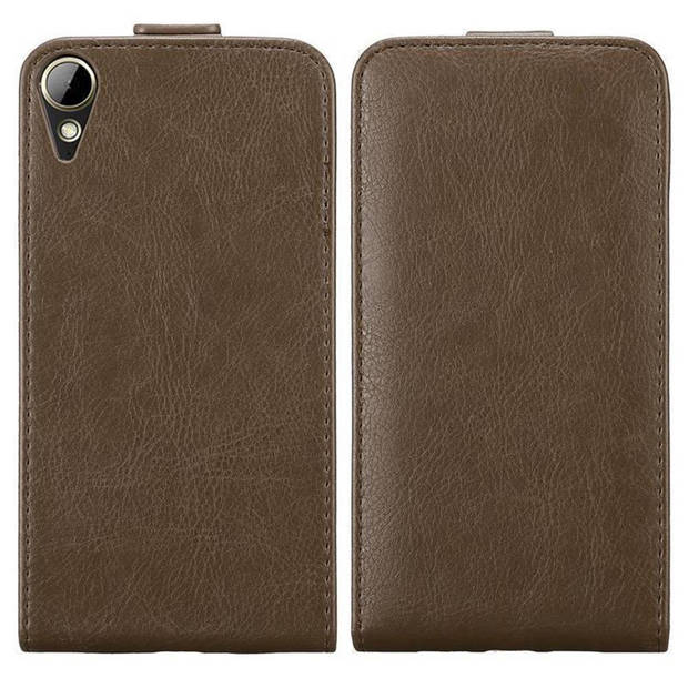 Cadorabo Hoesje geschikt voor HTC Desire 10 LIFESTYLE / Desire 825 in KOFFIE BRUIN - Beschermhoes Flip Case Cover