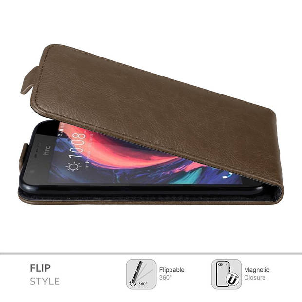 Cadorabo Hoesje geschikt voor HTC Desire 10 LIFESTYLE / Desire 825 in KOFFIE BRUIN - Beschermhoes Flip Case Cover