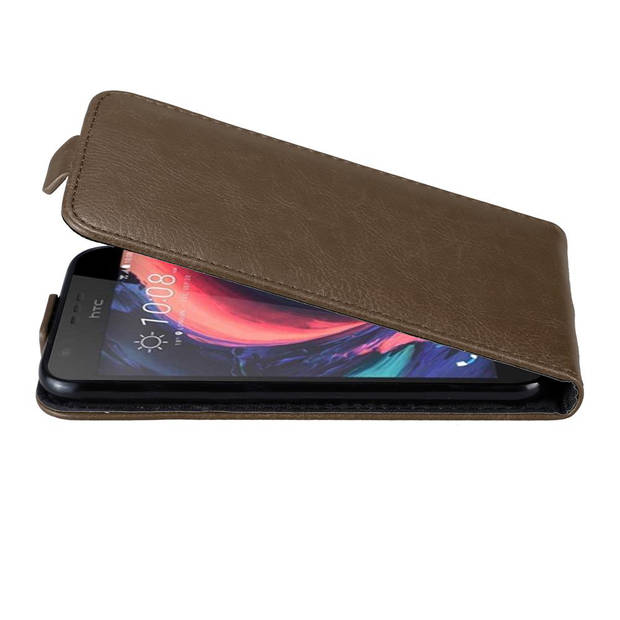 Cadorabo Hoesje geschikt voor HTC Desire 10 LIFESTYLE / Desire 825 in KOFFIE BRUIN - Beschermhoes Flip Case Cover