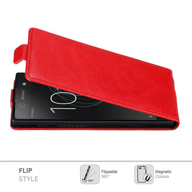 Cadorabo Hoesje geschikt voor Sony Xperia XA1 in APPEL ROOD - Beschermhoes Flip Case Cover magnetische sluiting