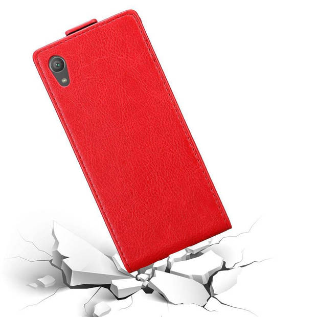 Cadorabo Hoesje geschikt voor Sony Xperia XA1 in APPEL ROOD - Beschermhoes Flip Case Cover magnetische sluiting