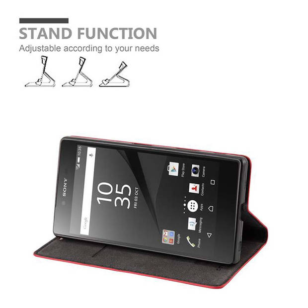 Cadorabo Hoesje geschikt voor Sony Xperia Z5 PREMIUM in APPEL ROOD - Beschermhoes Case magnetische sluiting Cover