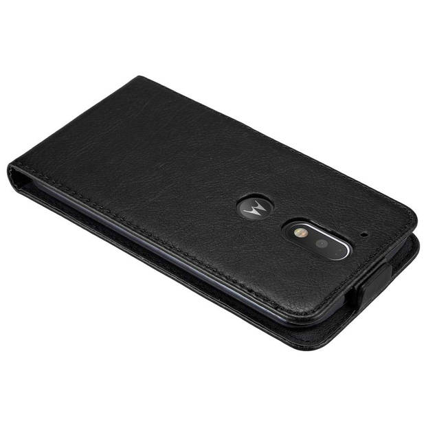 Cadorabo Hoesje geschikt voor Motorola MOTO G4 / G4 PLUS in ZWARTE NACHT - Beschermhoes Flip Case Cover magnetische