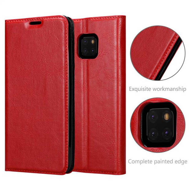 Cadorabo Hoesje geschikt voor Huawei MATE 20 PRO in APPEL ROOD - Beschermhoes Case magnetische sluiting Cover