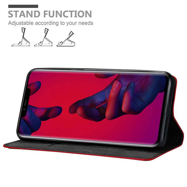 Cadorabo Hoesje geschikt voor Huawei MATE 20 PRO in APPEL ROOD - Beschermhoes Case magnetische sluiting Cover