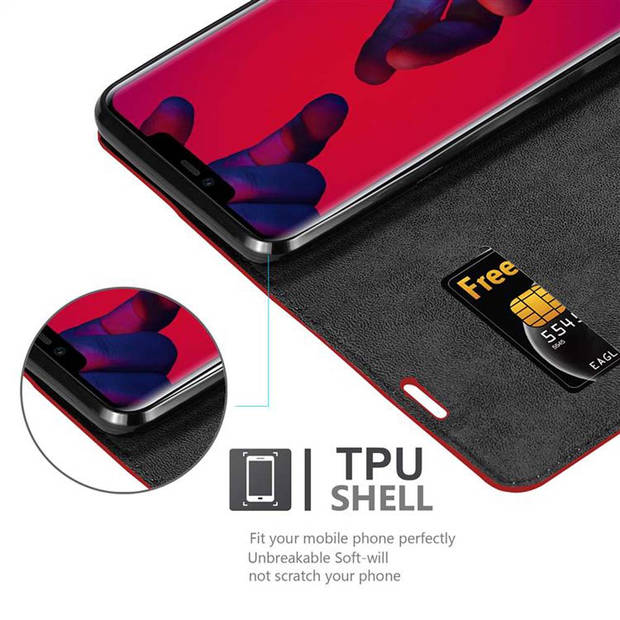 Cadorabo Hoesje geschikt voor Huawei MATE 20 PRO in APPEL ROOD - Beschermhoes Case magnetische sluiting Cover