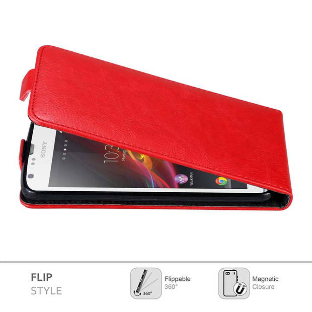 Cadorabo Hoesje geschikt voor Sony Xperia SP in APPEL ROOD - Beschermhoes Flip Case Cover magnetische sluiting