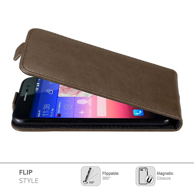 Cadorabo Hoesje geschikt voor Huawei ASCEND P7 in KOFFIE BRUIN - Beschermhoes Flip Case Cover magnetische sluiting