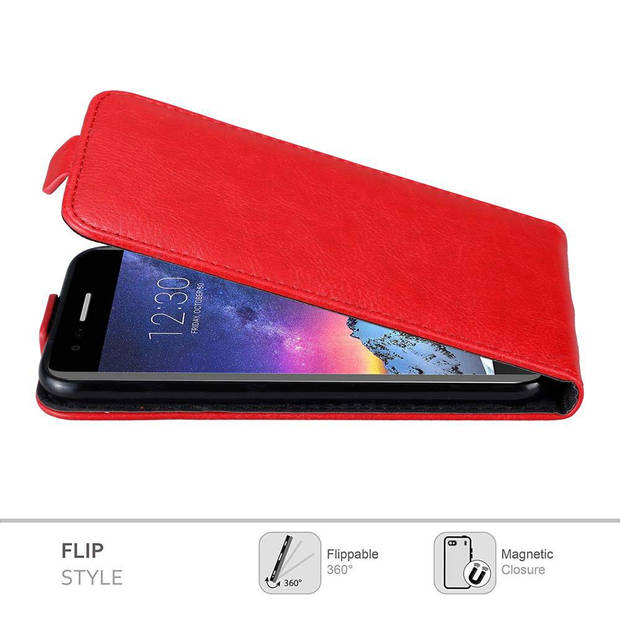 Cadorabo Hoesje geschikt voor LG K8 2017 in APPEL ROOD - Beschermhoes Flip Case Cover magnetische sluiting