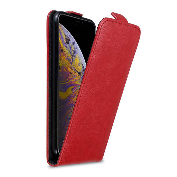 Cadorabo Hoesje geschikt voor Apple iPhone XS MAX in APPEL ROOD - Beschermhoes Flip Case Cover magnetische sluiting