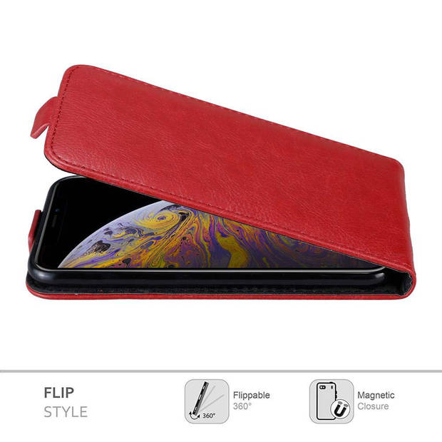 Cadorabo Hoesje geschikt voor Apple iPhone XS MAX in APPEL ROOD - Beschermhoes Flip Case Cover magnetische sluiting