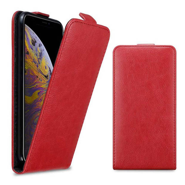 Cadorabo Hoesje geschikt voor Apple iPhone XS MAX in APPEL ROOD - Beschermhoes Flip Case Cover magnetische sluiting