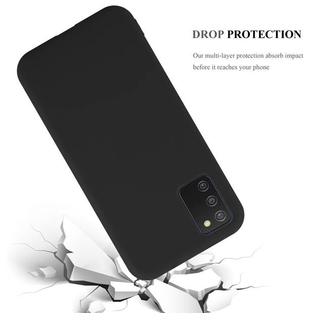 Cadorabo Hoesje geschikt voor Samsung Galaxy A03s in CANDY ZWART - Beschermhoes TPU silicone Case Cover