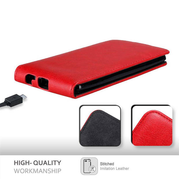Cadorabo Hoesje geschikt voor LG G4 / G4 PLUS in APPEL ROOD - Beschermhoes Flip Case Cover magnetische sluiting