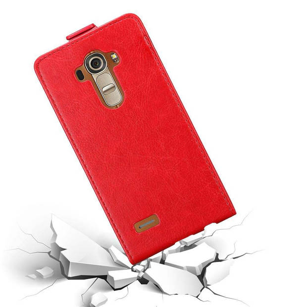 Cadorabo Hoesje geschikt voor LG G4 / G4 PLUS in APPEL ROOD - Beschermhoes Flip Case Cover magnetische sluiting