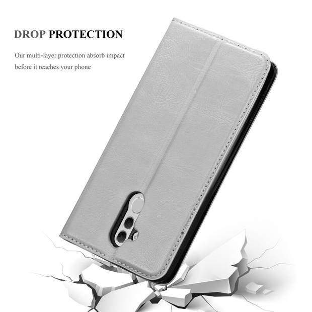 Cadorabo Hoesje geschikt voor Huawei MATE 20 LITE in TITANIUM GRIJS - Beschermhoes Case magnetische sluiting Cover