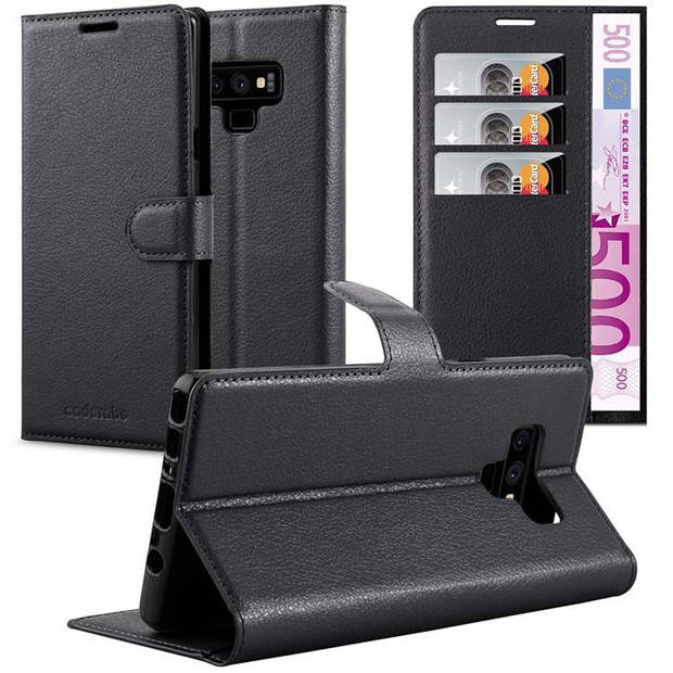 Cadorabo Hoesje geschikt voor Samsung Galaxy NOTE 9 in PHANTOM ZWART - Beschermhoes Cover magnetische sluiting Case