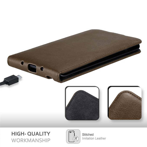 Cadorabo Hoesje geschikt voor Samsung Galaxy NOTE EDGE in KOFFIE BRUIN - Beschermhoes Flip Case Cover magnetische