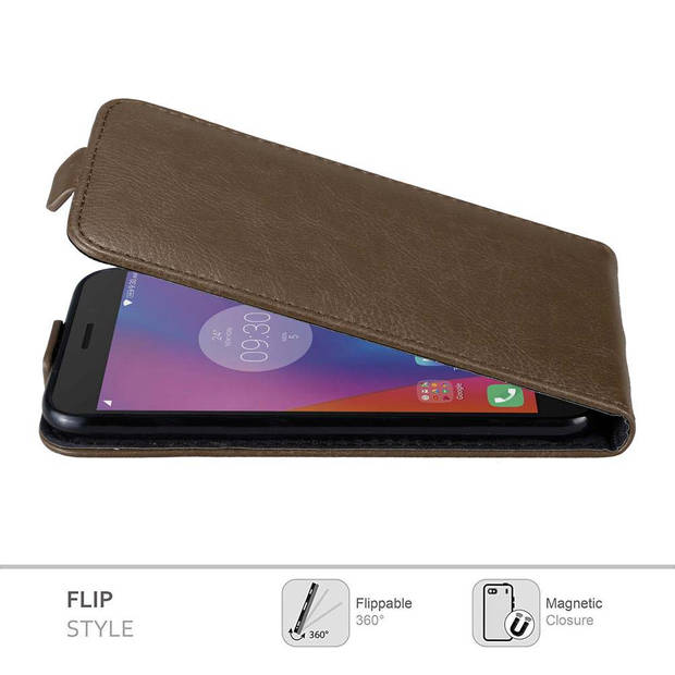 Cadorabo Hoesje geschikt voor Lenovo K6 / K6 POWER in KOFFIE BRUIN - Beschermhoes Flip Case Cover magnetische sluiting