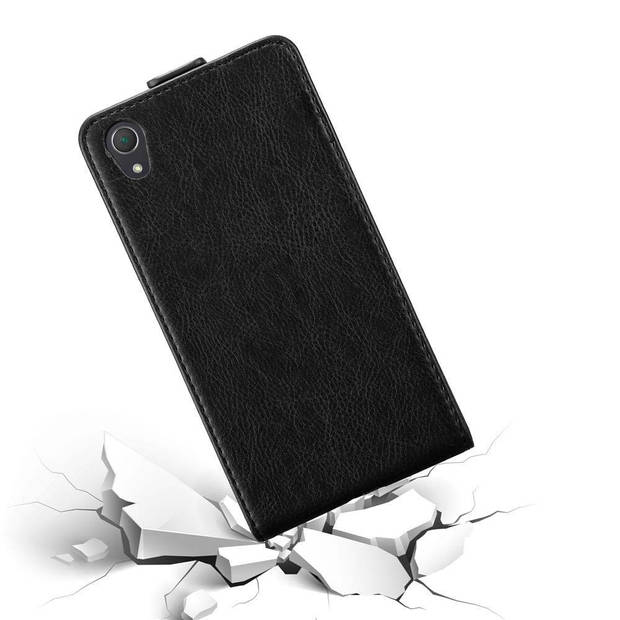 Cadorabo Hoesje geschikt voor Sony Xperia Z2 in ZWARTE NACHT - Beschermhoes Flip Case Cover magnetische sluiting