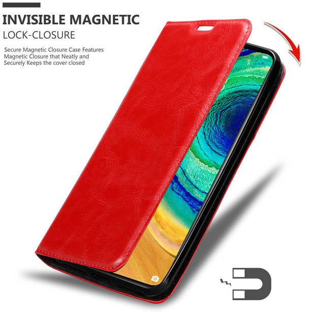 Cadorabo Hoesje geschikt voor Huawei MATE 30 in APPEL ROOD - Beschermhoes Case magnetische sluiting Cover