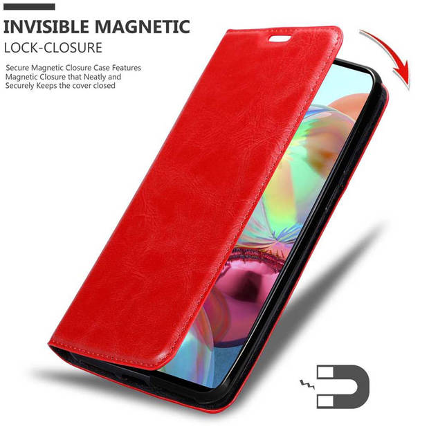 Cadorabo Hoesje geschikt voor Samsung Galaxy A71 4G in APPEL ROOD - Beschermhoes Case magnetische sluiting Cover