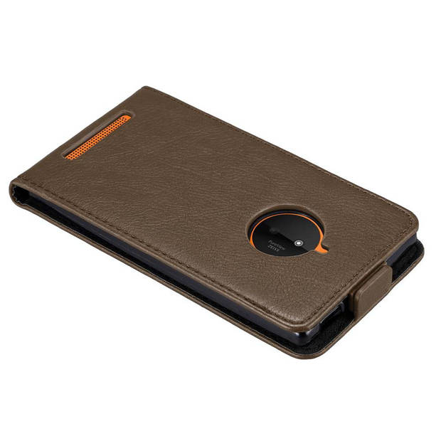 Cadorabo Hoesje geschikt voor Nokia Lumia 830 in KOFFIE BRUIN - Beschermhoes Flip Case Cover magnetische sluiting