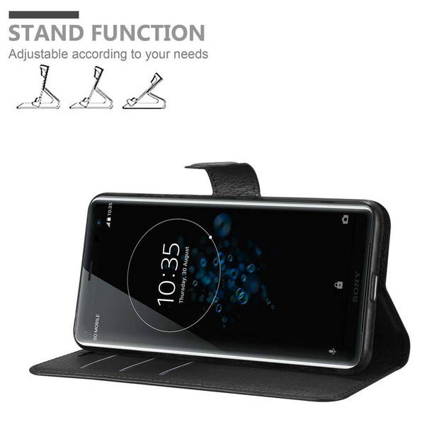 Cadorabo Hoesje geschikt voor Sony Xperia XZ3 in PHANTOM ZWART - Beschermhoes Cover magnetische sluiting Case