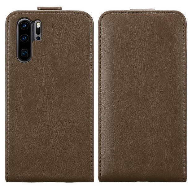 Cadorabo Hoesje geschikt voor Huawei P30 PRO in KOFFIE BRUIN - Beschermhoes Flip Case Cover magnetische sluiting