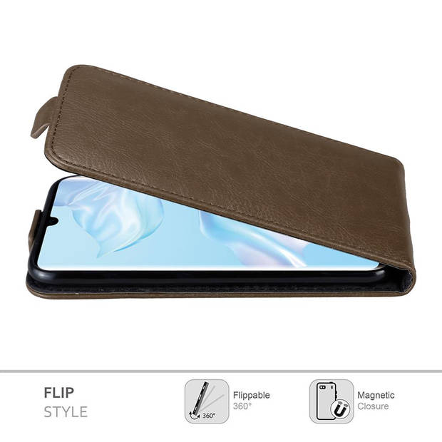 Cadorabo Hoesje geschikt voor Huawei P30 PRO in KOFFIE BRUIN - Beschermhoes Flip Case Cover magnetische sluiting
