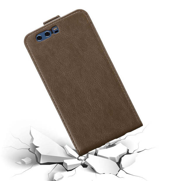 Cadorabo Hoesje geschikt voor Huawei P10 PLUS in KOFFIE BRUIN - Beschermhoes Flip Case Cover magnetische sluiting