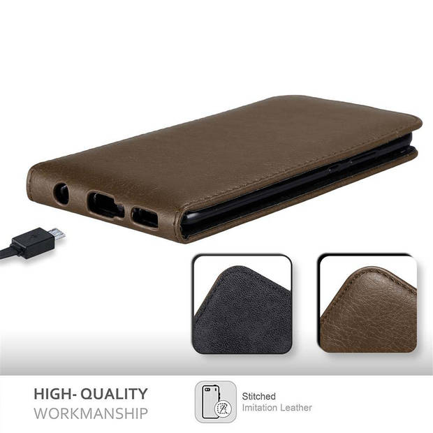 Cadorabo Hoesje geschikt voor Huawei P10 PLUS in KOFFIE BRUIN - Beschermhoes Flip Case Cover magnetische sluiting