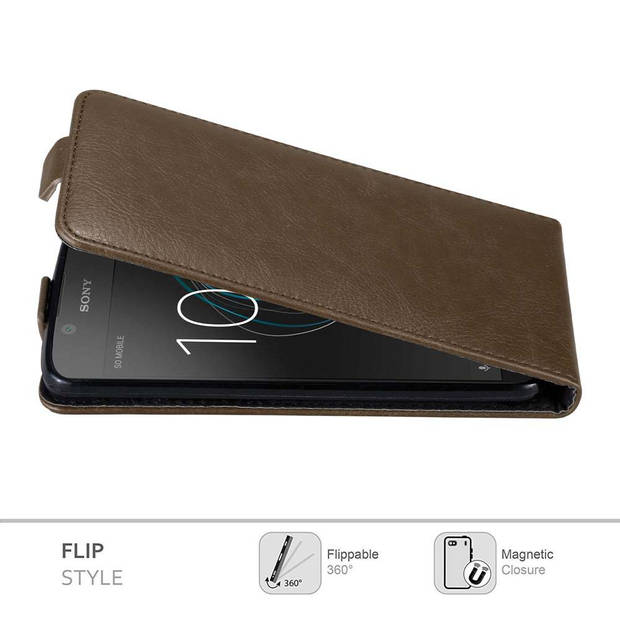 Cadorabo Hoesje geschikt voor Sony Xperia L1 in KOFFIE BRUIN - Beschermhoes Flip Case Cover magnetische sluiting