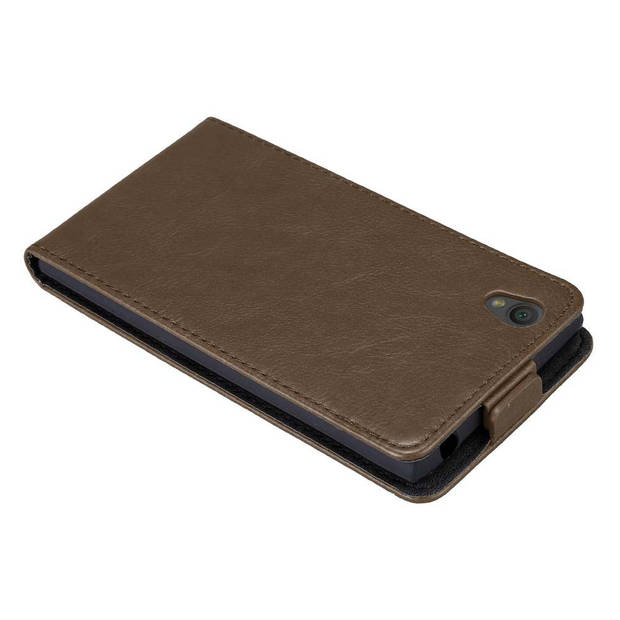 Cadorabo Hoesje geschikt voor Sony Xperia L1 in KOFFIE BRUIN - Beschermhoes Flip Case Cover magnetische sluiting