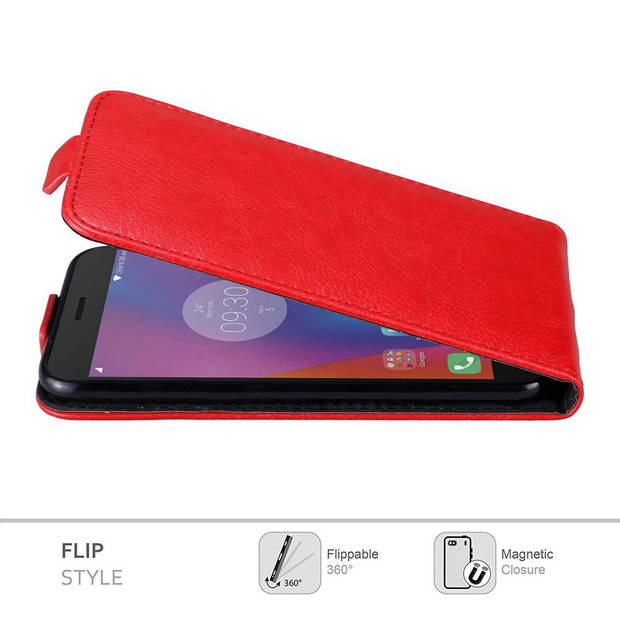 Cadorabo Hoesje geschikt voor Lenovo K6 / K6 POWER in APPEL ROOD - Beschermhoes Flip Case Cover magnetische sluiting