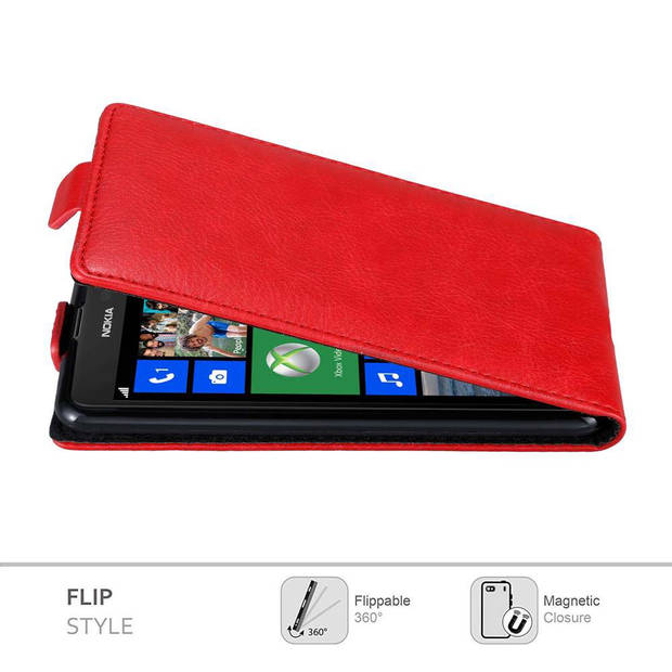 Cadorabo Hoesje geschikt voor Nokia Lumia 625 in APPEL ROOD - Beschermhoes Flip Case Cover magnetische sluiting