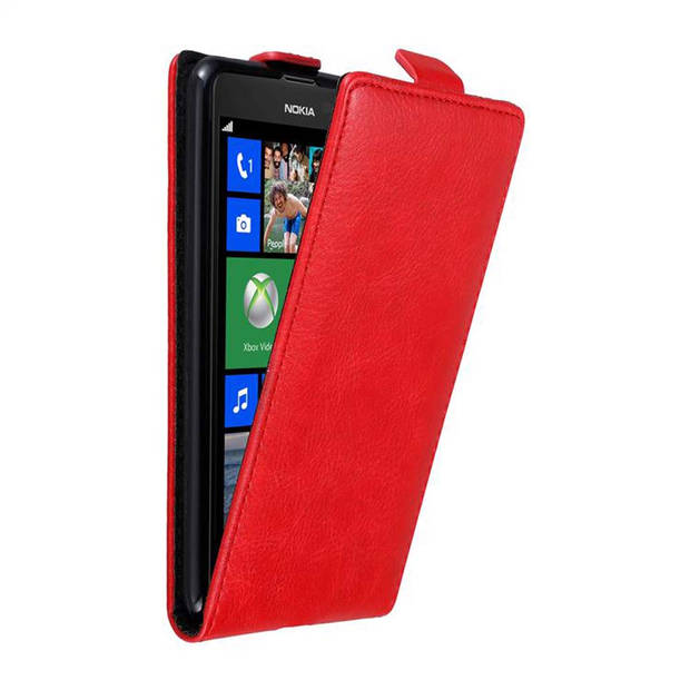 Cadorabo Hoesje geschikt voor Nokia Lumia 625 in APPEL ROOD - Beschermhoes Flip Case Cover magnetische sluiting