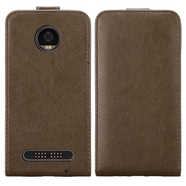 Cadorabo Hoesje geschikt voor Motorola MOTO Z2 PLAY / Z2 FORCE in KOFFIE BRUIN - Beschermhoes Flip Case Cover