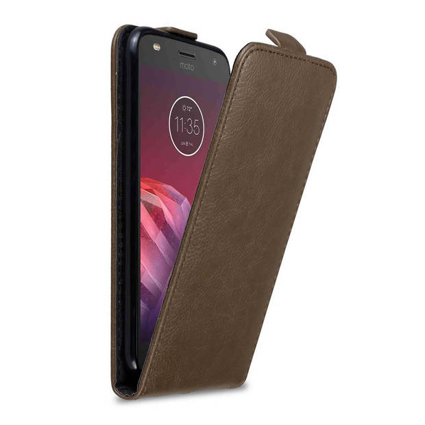 Cadorabo Hoesje geschikt voor Motorola MOTO Z2 PLAY / Z2 FORCE in KOFFIE BRUIN - Beschermhoes Flip Case Cover