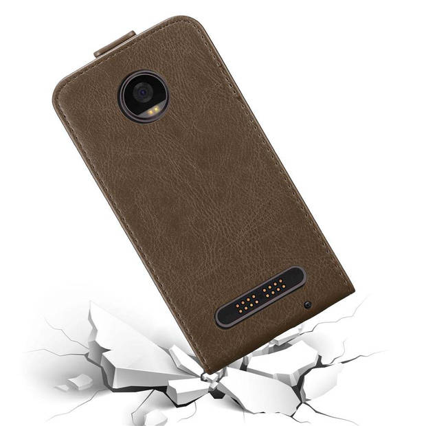 Cadorabo Hoesje geschikt voor Motorola MOTO Z2 PLAY / Z2 FORCE in KOFFIE BRUIN - Beschermhoes Flip Case Cover