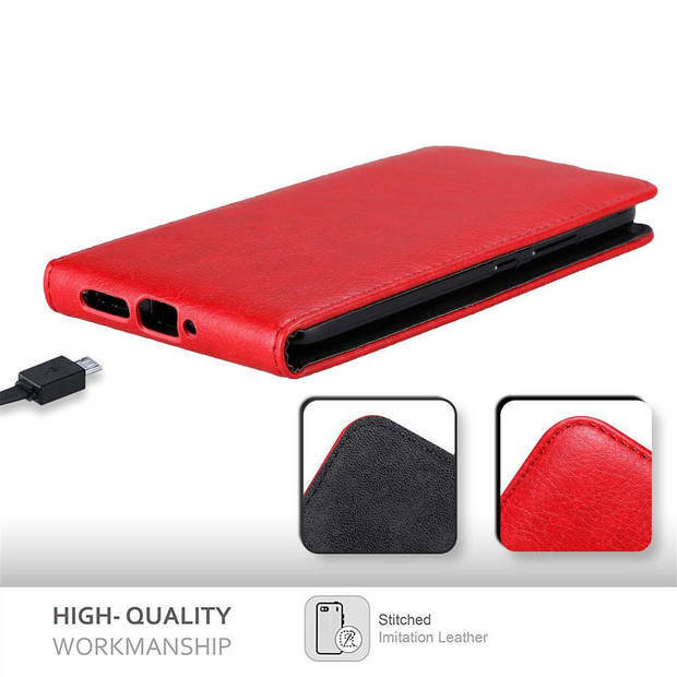 Cadorabo Hoesje geschikt voor Motorola MOTO G5S in APPEL ROOD - Beschermhoes Flip Case Cover magnetische sluiting